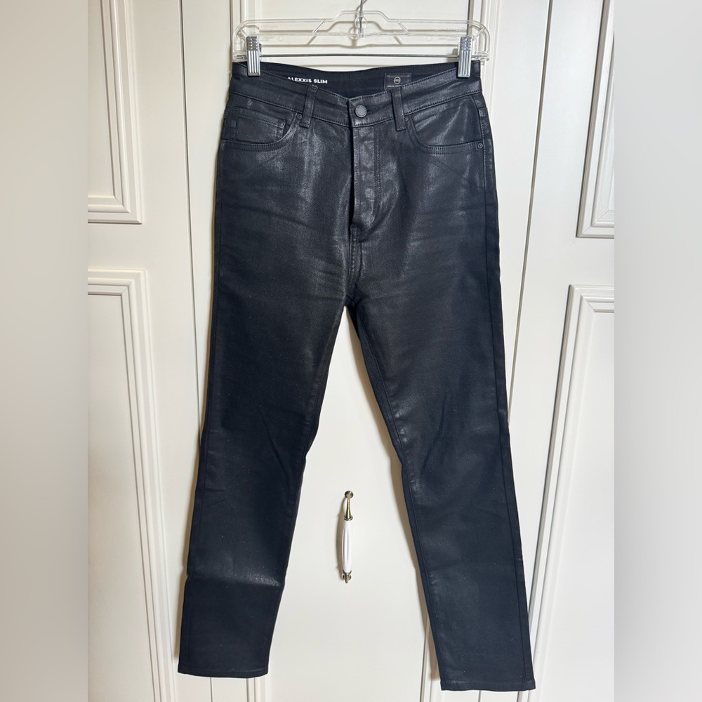 AG Adriano Goldschmied Dark Gray sparkle Slim Jeans